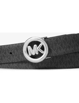 Cinturón de mujer de piel con adorno mk curvo - MICHAEL Michael Kors - FashionsVida