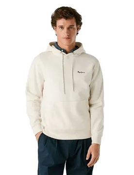 Sweat à Capuche Macbeth Small Logo Plain Ivory White XL - Pepe jeans - FashionsVida