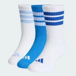 Calzettoni 3-Stripes imbottiti confezione da 3 paia bambini e bambine 28-30 Ray Blue / White / Glow Blue