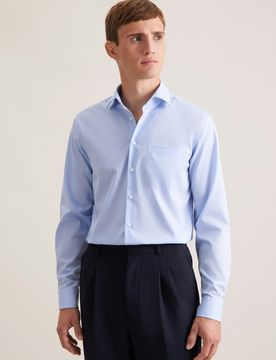 Regular Business Hemd Uni Blau 52