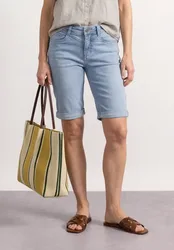 Slim Leg Bermuda mit Turn-Up-Detail female Blau