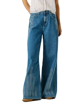 Jeans A Vita Alta Jaimy Ikat Wide Leg Denim 31