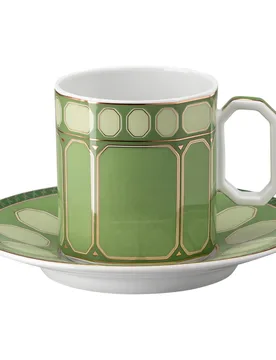 Tazzina da caffè con piattino Signum, Porcellana, Verde OS - Swarovski - FashionsVida