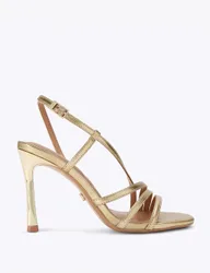 Strappy Stiletto Heel Slingback Sandals Gold female