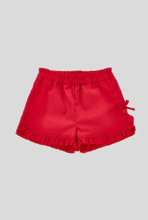 Shorts con volant bambina rosso - Monnalisa - FashionsVida