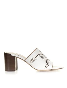 Tod's Tods Ciabatta Bianca In Pelle