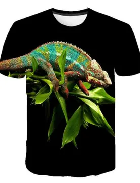 Summer Hot Selling Men's Reptile Lizard 3D Printed T-shirts Fashion Chameleon Shirts Plus Size Hip Hop Street O Neck Casual Top - Aliexpress - FashionsVida