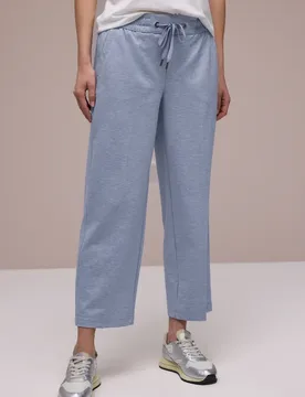 Wide Leg Hose mit Elastikbund female Blau - Street One - FashionsVida