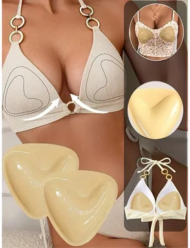 Piezas de almohadillas para el pecho triangulares de doble cara autoadhesivas, invisibles, sin costuras, ligeras y cómodas, almohadillas para sujetad - Shein - FashionsVida