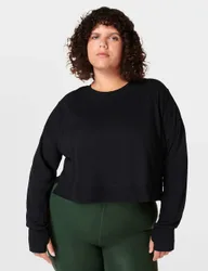 After Class Cotton Blend Crop Sweatshirt Black female