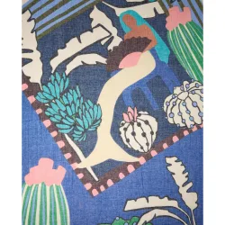 Pañuelo 100% algodón con pespuntes y estampados