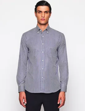 Camisa de hombre casual manga larga rayas - Mirto - FashionsVida