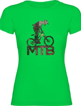 Maglietta A Maniche Corte Mtb Background Light Green - Kruskis - FashionsVida