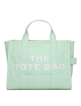 Borsa tote media in tela azzurra