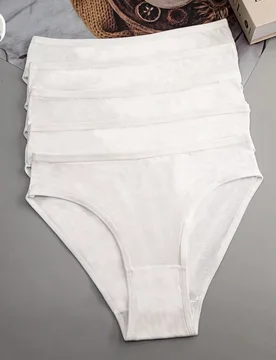 Piezas de bragas triangulares blancas de algodón sólido, sin costuras, de alta elasticidad, suaves y cómodas, sin dejar rastro, frescas para mujere - Shein - FashionsVida
