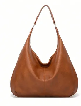 Women's Shoulder Underarm Hobo Tote Bag in Tan - Tan - Size: One Size - Ajvani - FashionsVida