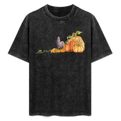 Borzoi and Giant Pumpkins T-Shirt Basic Solid Tee for Daily Use