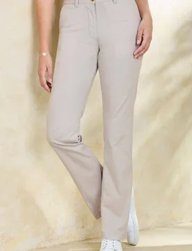Everyday Straight Leg Trousers 27" (68.5cm) inside leg - Mid Grey - Size: 22 - Cotton Traders - FashionsVida