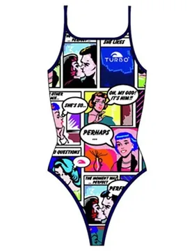 Comic Thin Strap Swimsuit Multicolor 5-6 Years Girls - TURBO - FashionsVida