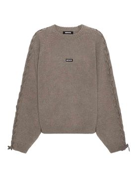 Maglione lavorato a maglia con lacci