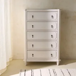 Chiffonnier de madera de roble con 5 cajones Bourne