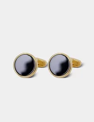 Round Cufflinks Gold male