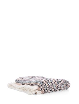 Plaid in cotone AZZURRO POLVERE 130X180