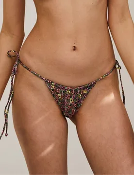 Braga de bikini brasileña con lazos en tejido estampado - Bohodot - FashionsVida