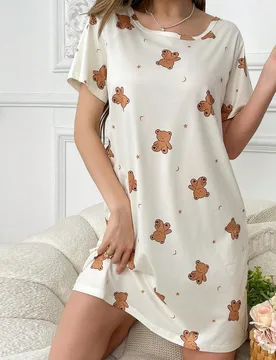 Camisón tipo pijama con estampado de oso para ropa de dormir - Shein - FashionsVida