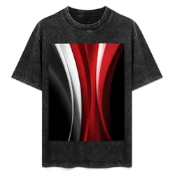 Red And White T-Shirt Basic Simple Casual Short Sleeve Tee