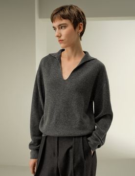 Polo Côtelé Cachemire V XL | Doux & Léger