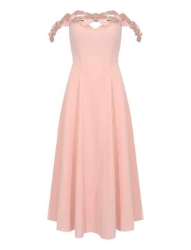 Vestito 66669 In Crepe Con Strass Ice Pink