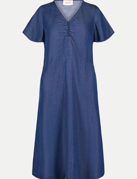 Cartoon Kleid mit Raffungen Blau 36