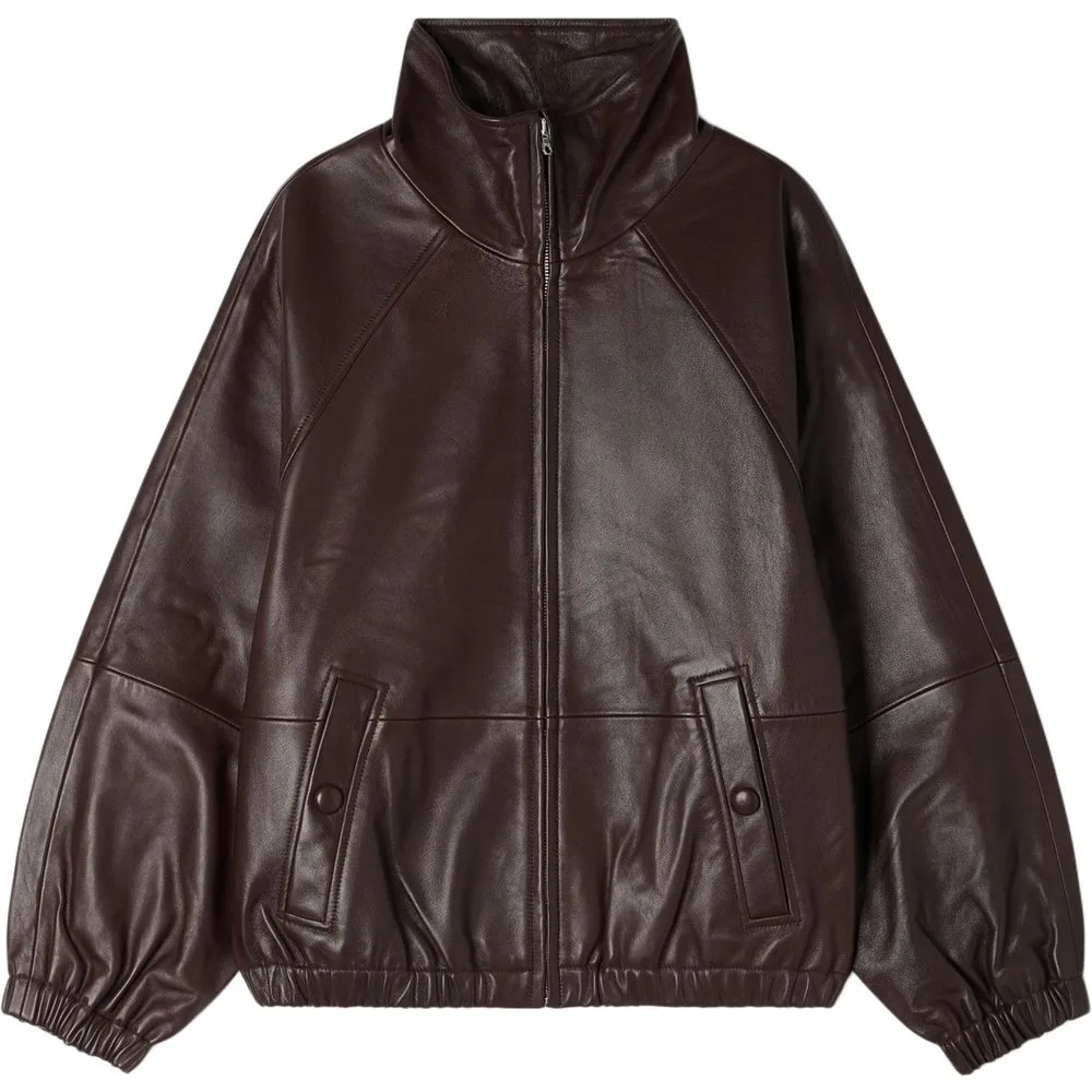 Cazadora con cremallera de mujer oversize con piel de cordero - sandro - FashionsVida