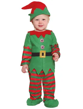 Weihnachtself-Babykostüm für Weihnachten rot-grün - GUIRMA - FashionsVida