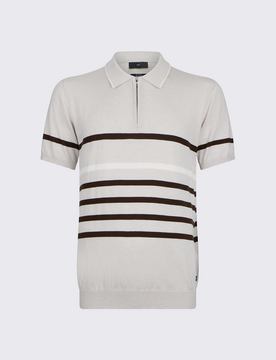 Polo mezza zip uomo grigio chiaro