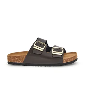 Ciabatte marroni con doppia fascia regolabile Made in Italy in vera pelle S31C731 38 - Superga - FashionsVida