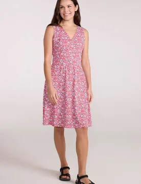 Women's 'Newquay' Printed Lightweight Sleeveless Breathable Cotton Dress in Red Size: 14 - Red - Size: 14 - Mountain Warehouse - FashionsVida