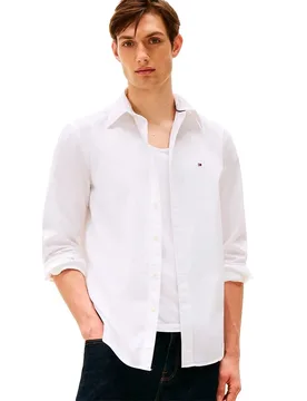 Camicia A Maniche Lunghe Core Flex Regular Fit White XS - Tommy hilfiger - FashionsVida