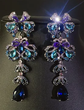Elegant Luxury Long Colorful Dazzling Earrings Everyday Women's Clothing Accessories Bridal Wedding Holiday Gifts E384 - Aliexpress - FashionsVida