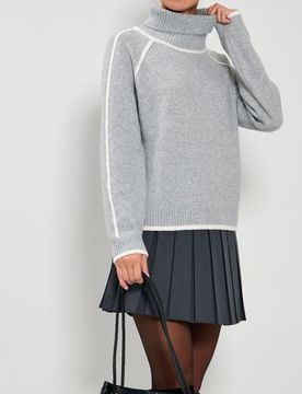 Dolcevita con cuciture - grigio chiaro