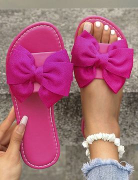 Chanclas de mujer de moda verano 2024 con moño, estilo vacacional, suela blanda y talla grande para playa