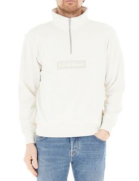 Felpa mezza zip AVORIO XL