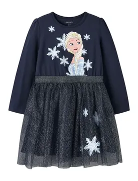 Vestito A Maniche Lunghe Osimi Frozen Tulle Navy Blazer 5 Anni
