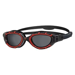Predator Flex Polarized Swimming Goggles Black Red / Polarized Smoke Regular Men,Women