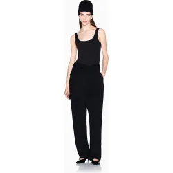 Pantalón de traje de mujer recto y de tiro alto