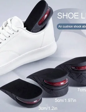 Par de plantillas antiimpacto acolchadas desmontables de EVA de media longitud que aumentan la altura, aptas para zapatos deportivos, zapatos de balon - Shein - FashionsVida