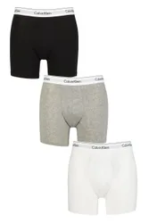 Mens 3 Pack Cotton Stretch Longer Leg Trunks Black / White / Grey Heather M - Assorted - Size: Medium