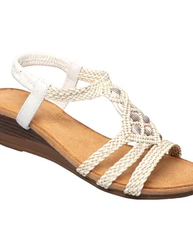 Bequem-Keilsandalette „Kora“ beige 39 Damen - wonderwalk - FashionsVida