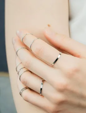 Women's 10 Piece Slim Silver Gold Stackable Bohemian Midi Tribal Beach Ring Set - Silver - Size: One Size - The Colourful Aura - FashionsVida